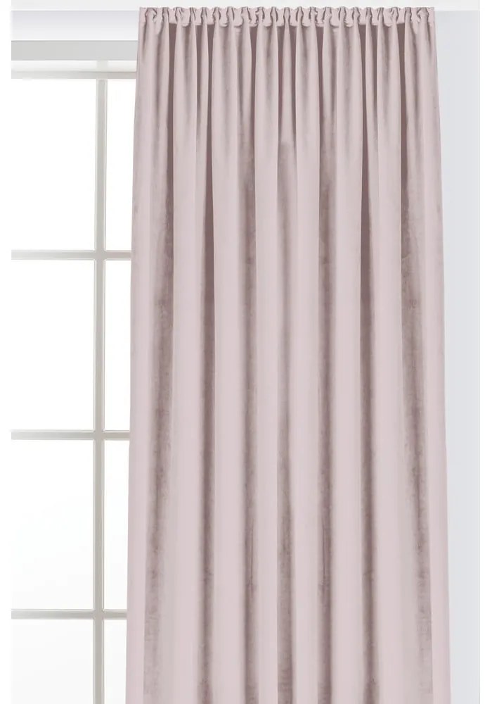 Világos rózsaszín bársony dimout (részleges sötétítő) függöny 530x175 cm Velto – Filumi