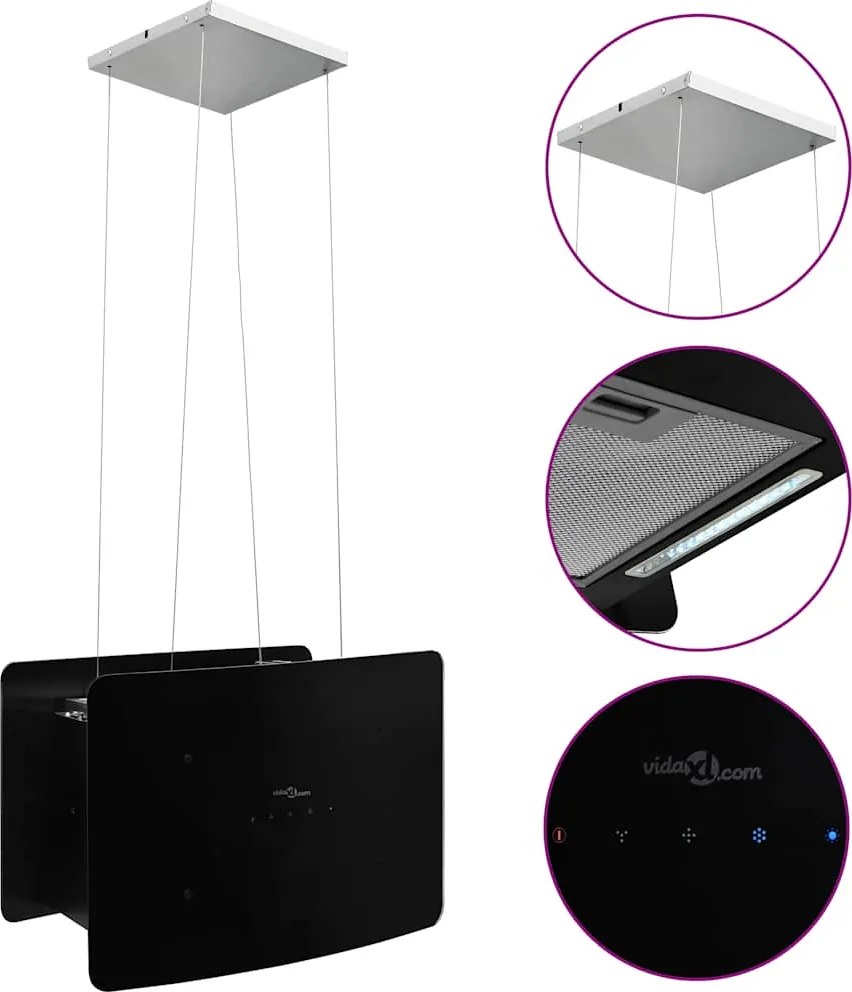 vidaXL edzett üveg LCD érintőképernyős sziget páraelszívó