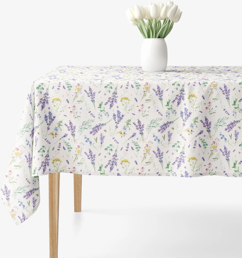 Goldea szögletes terítő valencia - levendulás kert 120 x 140 cm