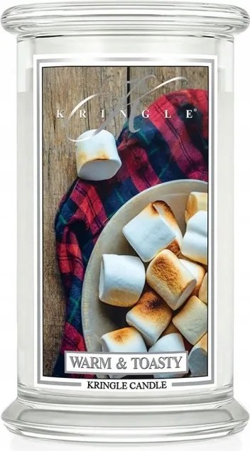 Warm &amp; Toasty Kringle Candle nagy gyertya két kanóccal (624g)