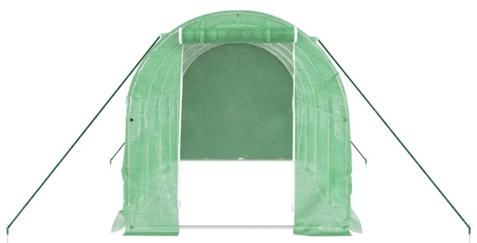 zöld acélvázas melegház 8 m² 4 x 2 x 2 m