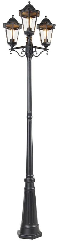 Kültéri lámpa fekete 220 cm 3-lámpás IP44 - Havana