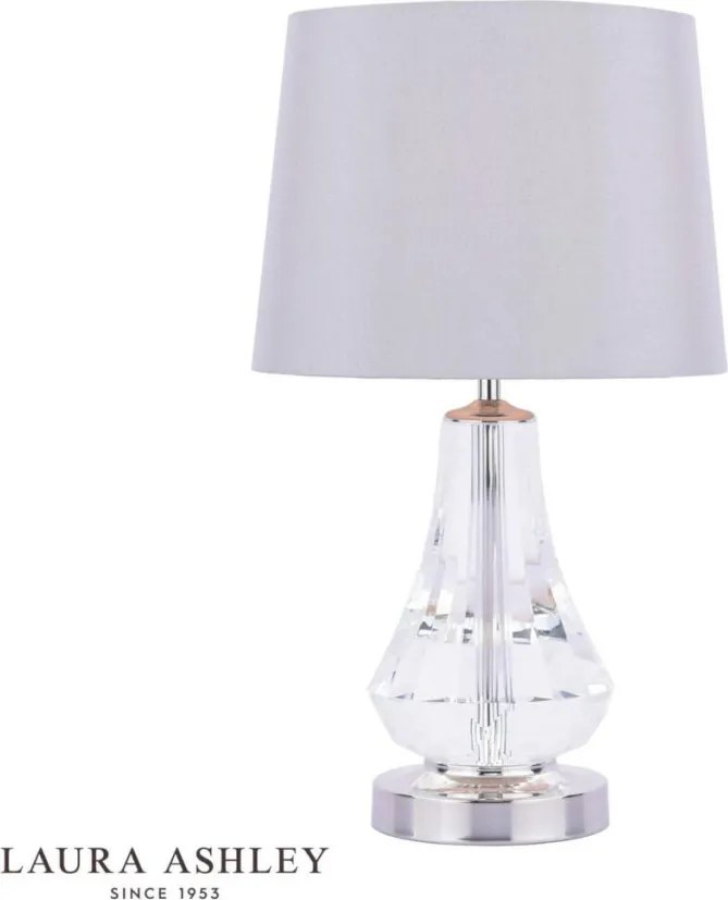 LAURA ASHLEY 3756244-Q HUMBY Kristály Asztali lámpa Fehér, Polírozott nikkel E14 IP20