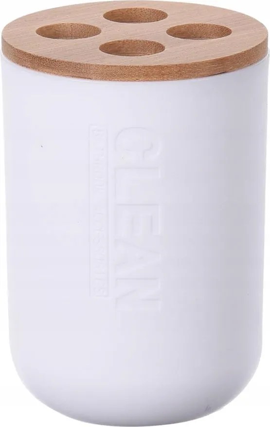 Tárolódoboz Fehér Fogkefetartó Bögre Fürdőszoba Bambusz Fürdőszoba