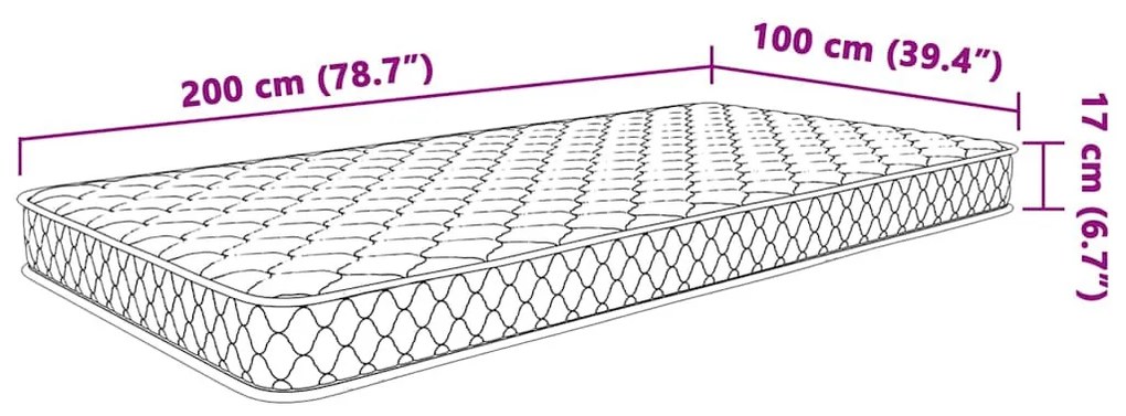fehér memóriahabos matrac 100 x 200 x 17 cm puha
