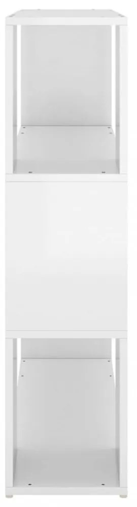 magasfényű fehér térelválasztó könyvszekrény 100 x 24 x 94 cm