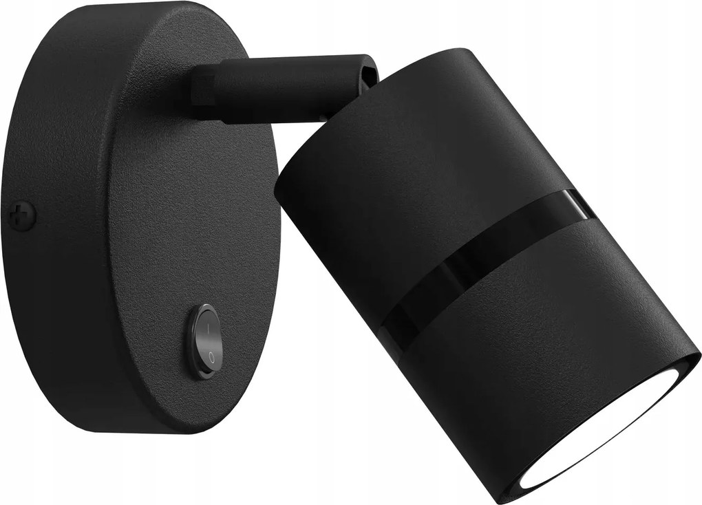 Állítható fali lámpa G10 kapcsolóval, fekete