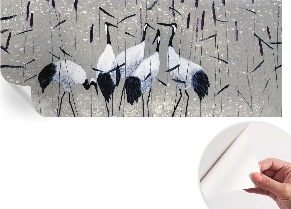 Öntapadós Stílusos Dekoratív Fotótapéta Harmonikus darvak 250x104 cm