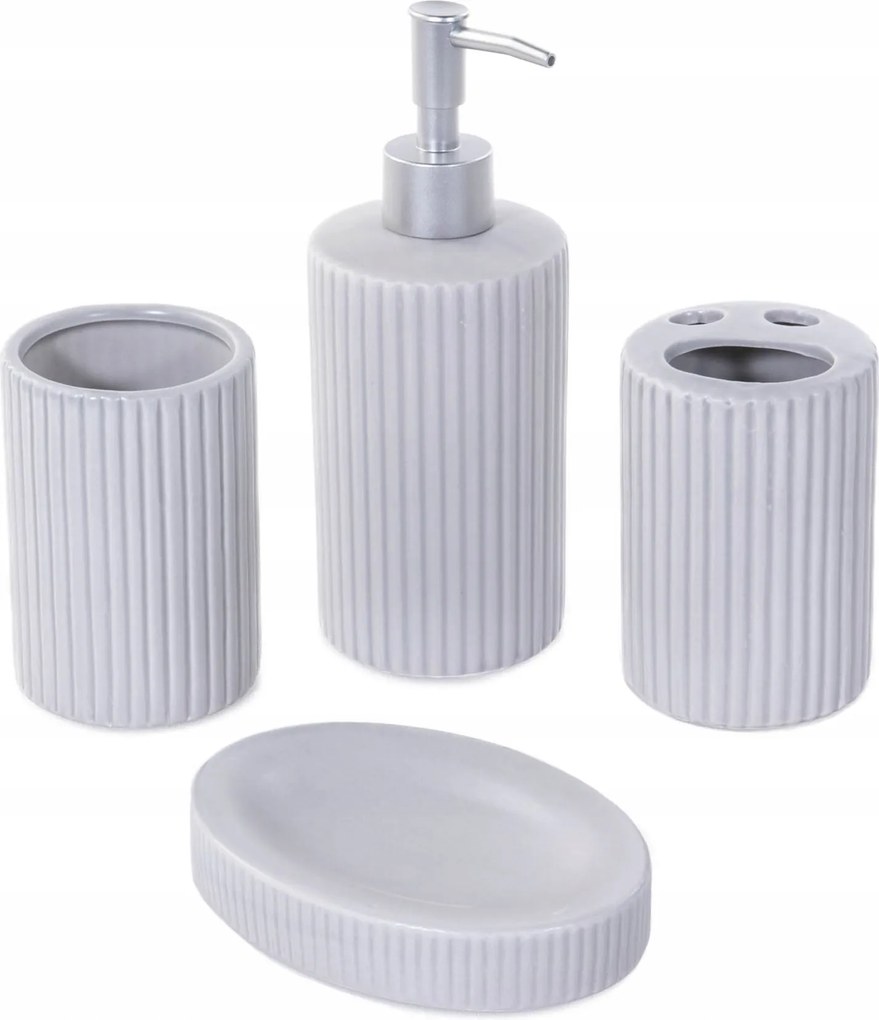 Kerámia Fürdőszobai Kiegészítő Szett 4 Részes Dolonit Barna