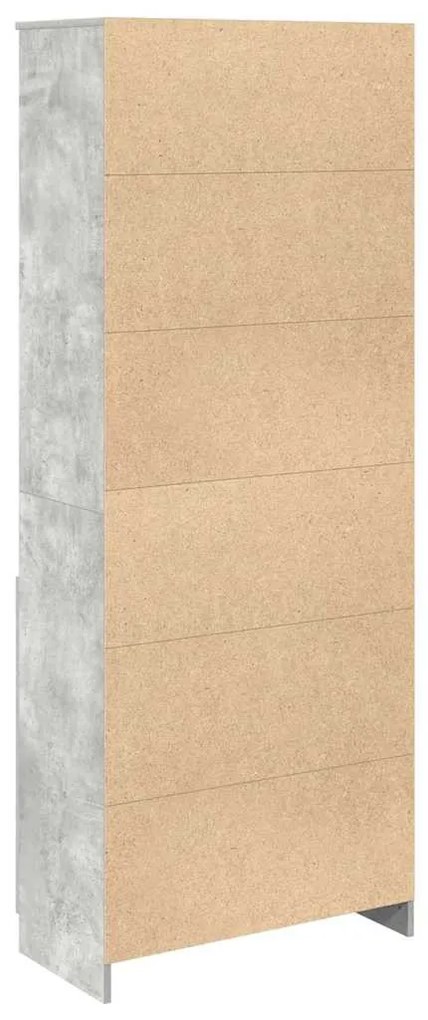 betonszürke szerelt fa magasszekrény 70 x 35 x 180