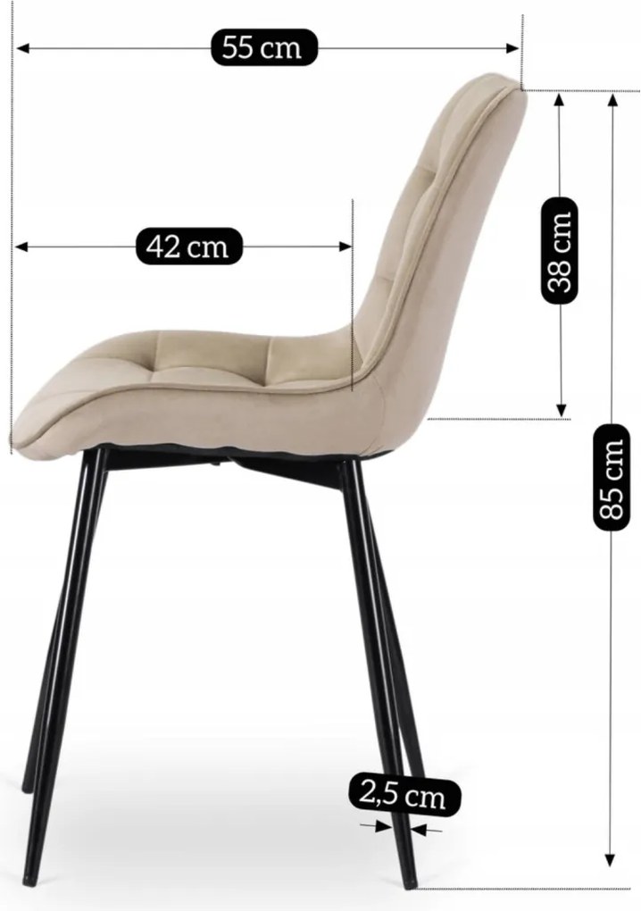 CHRIS szék bézs bársony