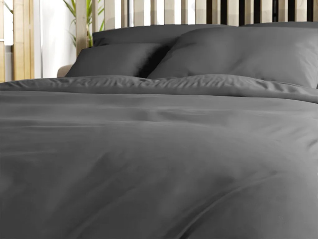 Pamut ágynemű LUX sötétszürke hotel zsebbel Ágyneműhuzat mérete: 70 x 90 cm | 140 x 220 cm