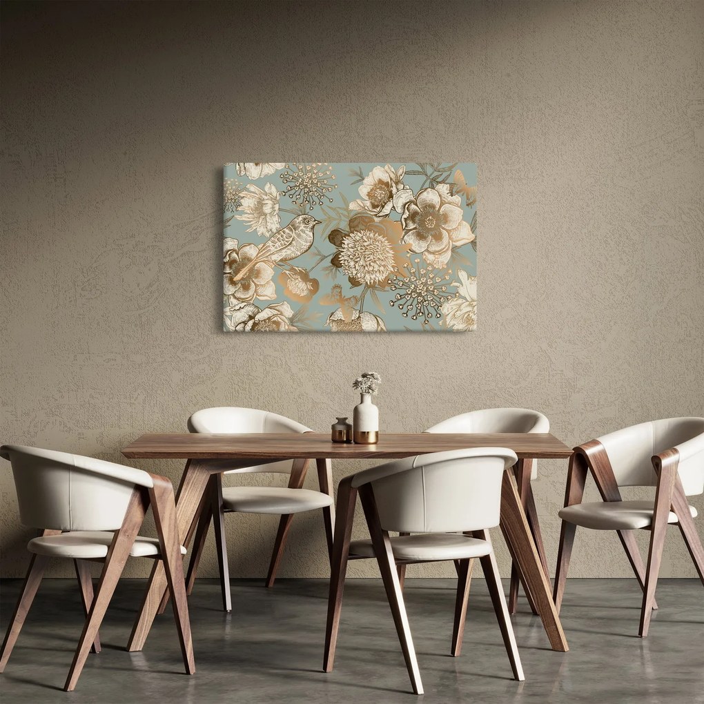 Arany virágok képe (90x60 cm)