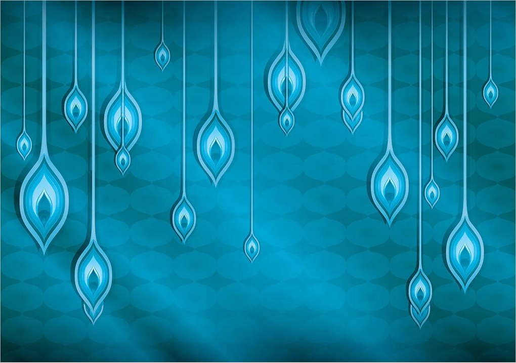 Fotótapéta Kék akvarellek tengeri szellő felfüggesztett kert 254x184 +ragasztó