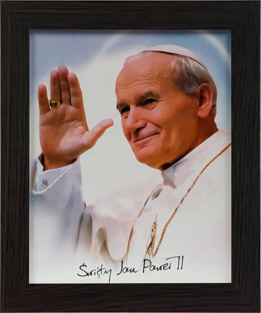 Vászonkép 30x25 Szent II. János Pál Pápa Wenge Keret