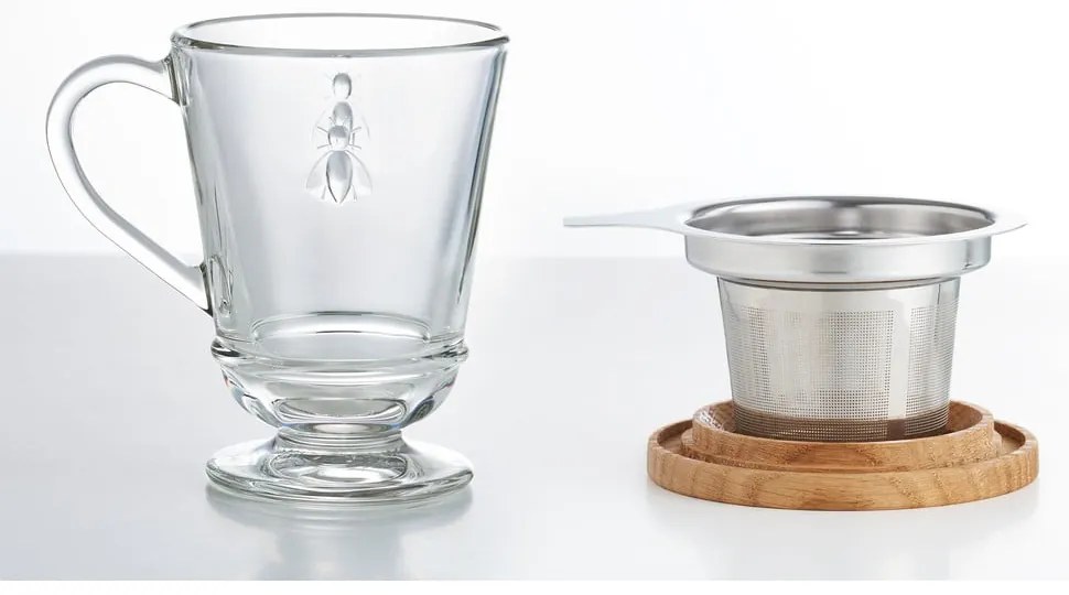 Üveg bögre szűrővel 270 ml Abeille – La Rochére