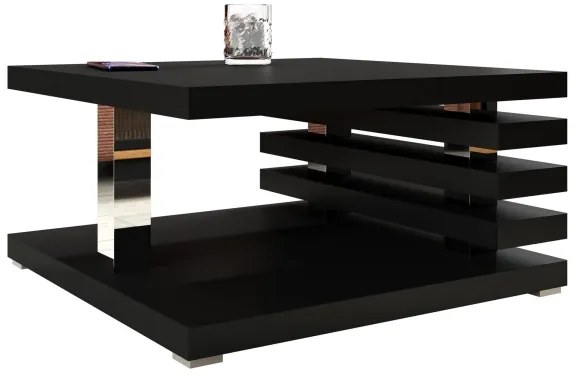 Kávésasztal KYOTO 31x60 cm matt fekete