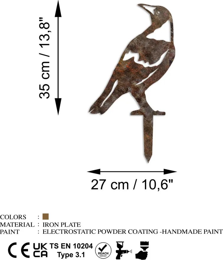 Bird fém kerti dísztárgy, 50×27 cm – TR565TNL1286