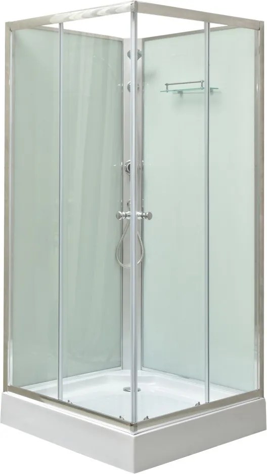 Polo White II 80x80 cm szögletes fehér hátfalas zuhanykabin zuhanytálcával