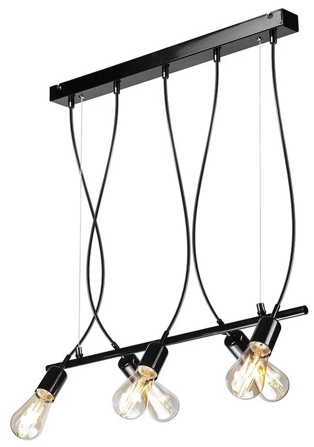 Csillár zsinóron TARO 5xE27/60W/230V fekete