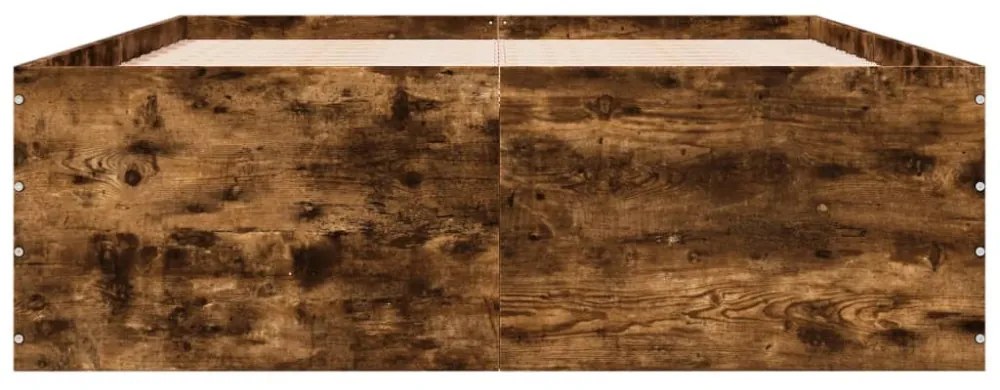 füstös tölgy színű szerelt fa ágykeret 120 x 190 cm