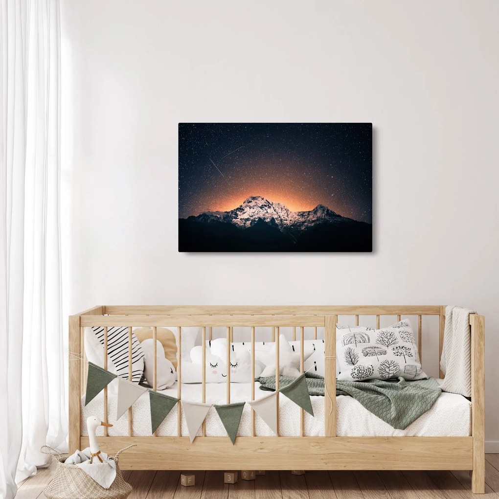 Egy éjszakai égbolt és a hegy képe (90x60 cm)