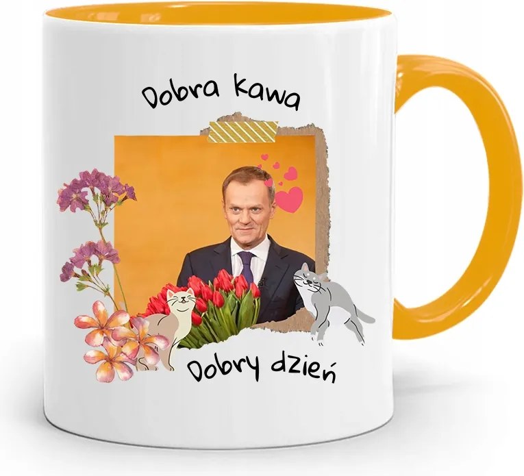 Bögre Sárga Donald Tusk Po Platform Ajándék