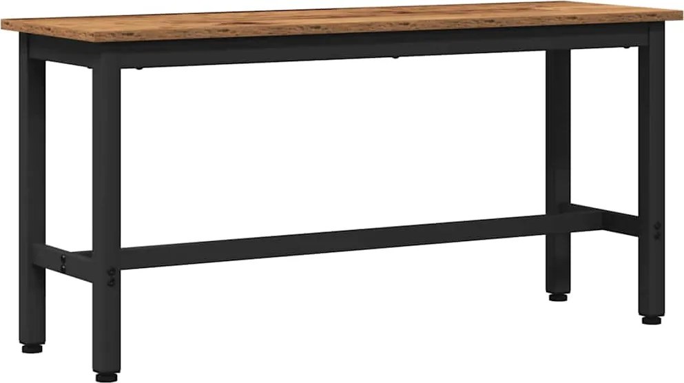 vidaXL Étkező pad Öreg fa 100 x 32,5 x 48,5 cm Műszaki fa és acél