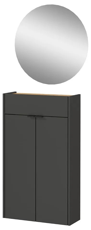 Antracitszürke-natúr színű előszoba bútor Ameca – Germania