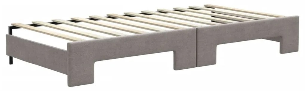 tópszínű kihúzható szövet heverő matracokkal 90 x 200 cm