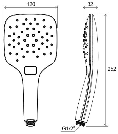 Ravak X07P348 - Kézi zuhanyfej nyomógombbal, fényes króm