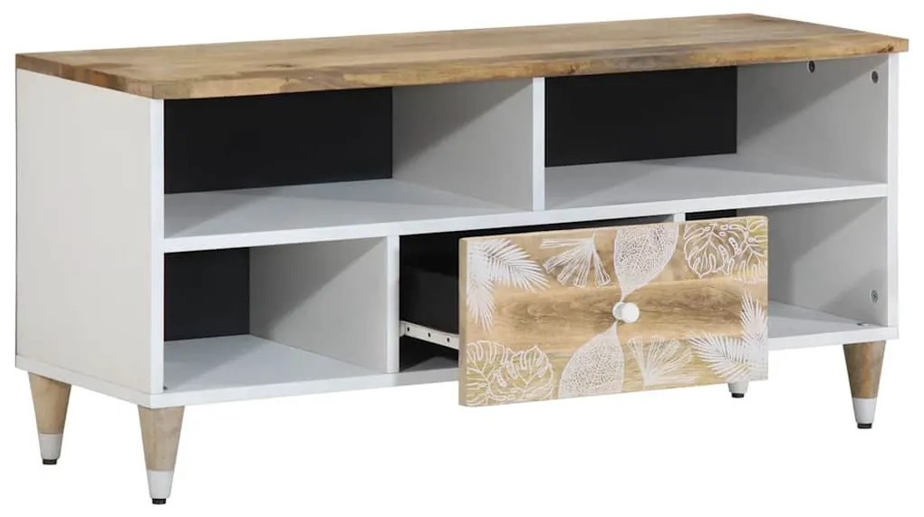 tömör mangófa TV-szekrény100x33,5x46 cm