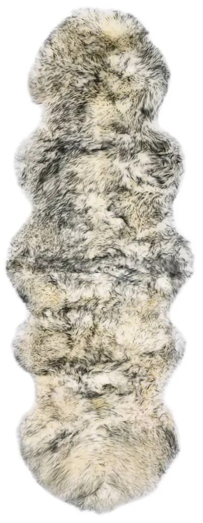 sötétszürke melanzsszínű báránybőr szőnyeg 60 x 180 cm