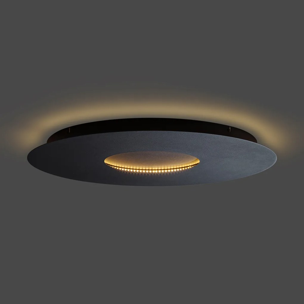 Modern mennyezeti lámpa fekete 60 cm LED-del, 3 lépésben dimmelhető - Morning