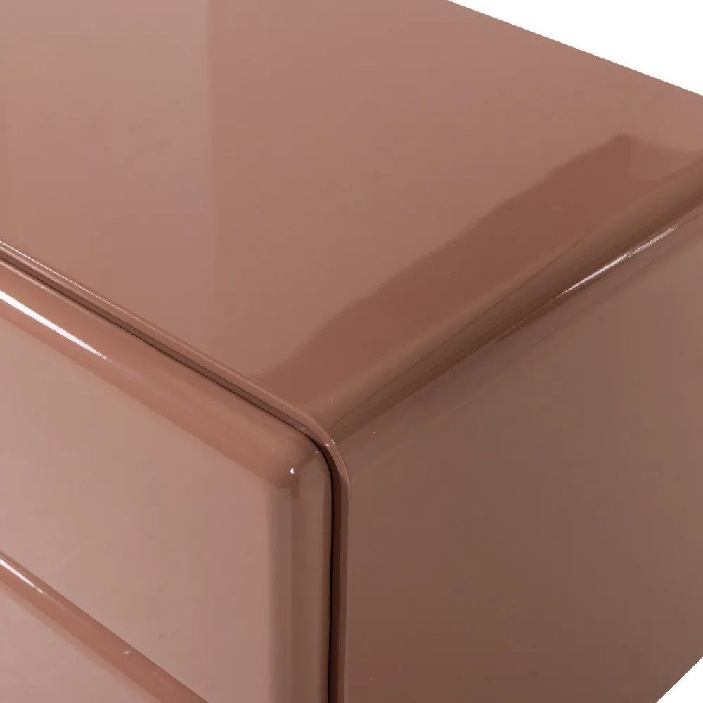 Rózsaszín fényes éjjeliszekrény Lustra – WOOOD