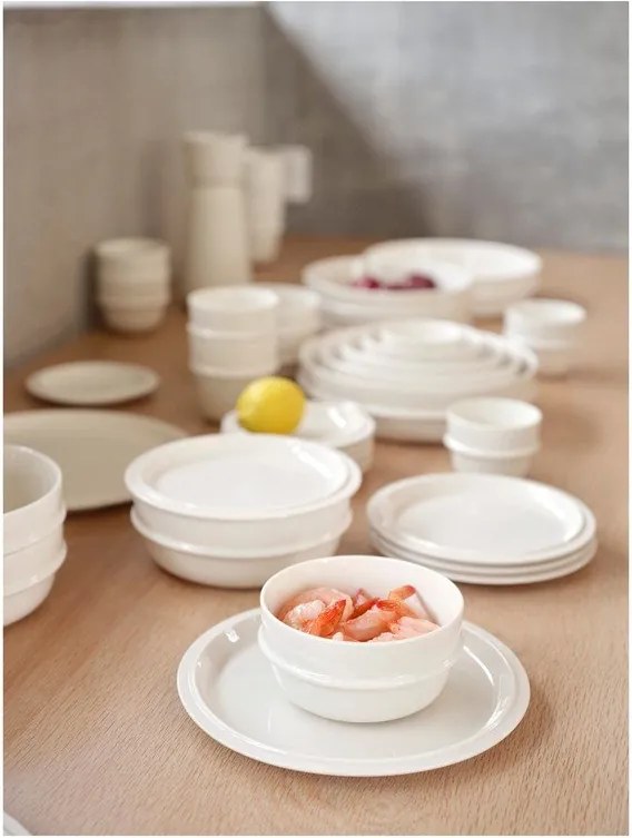 Krémszínű desszertes porcelán tányér ø 20 cm Eau – Zone