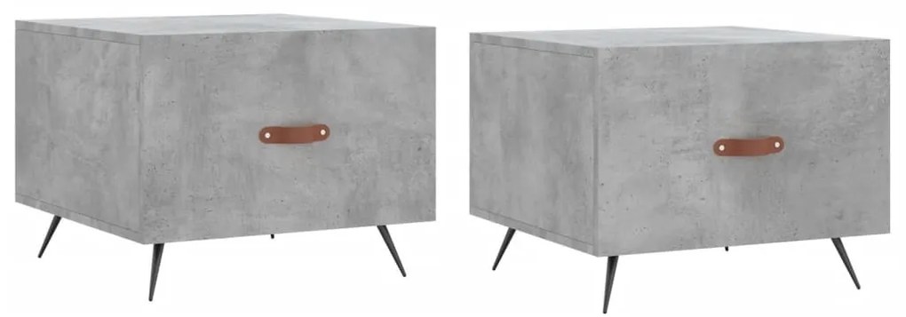 2 db betonszürke szerelt fa dohányzóasztal 50 x 50 x 40 cm