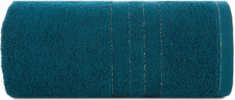 Törölköző 50x90 türkizkék, fényes cérnával