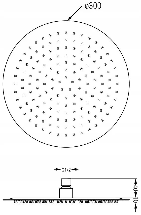 Mexen KAI, rejtett kar 40cm + zuhanyfej 30cm, arany, 79230-50 + 79211-50