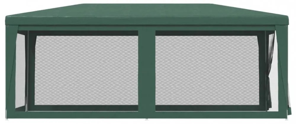 zöld HDPE rendezvénysátor 6 hálós oldalfallal 3x6 m