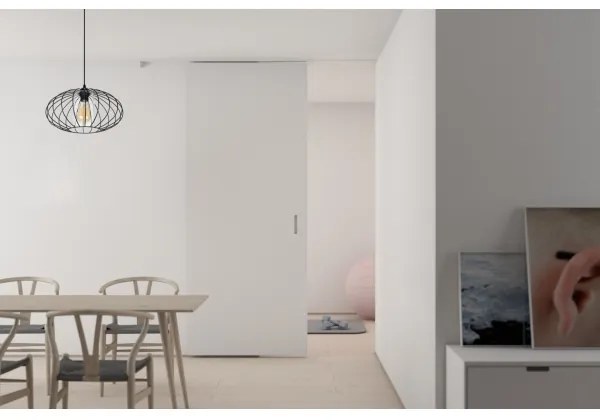 Csillár zsinóron CORRINI 1xE27/60W/230V átm. 34 cm fekete/átlátszó