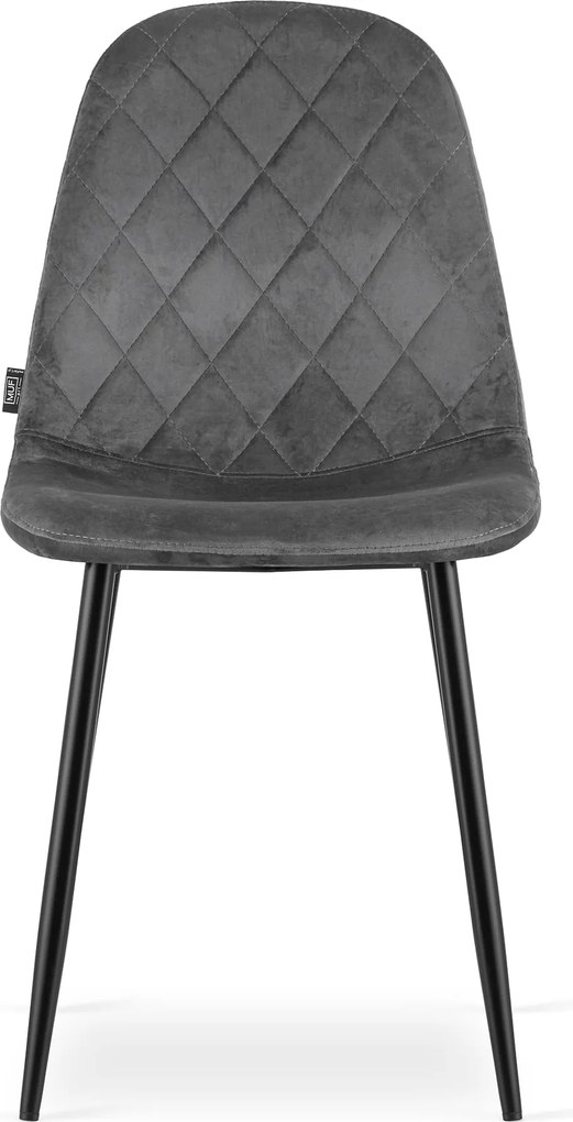 AKCIÓ Sötétszürke bársonyszék ASTI fekete lábakkal II. osztály