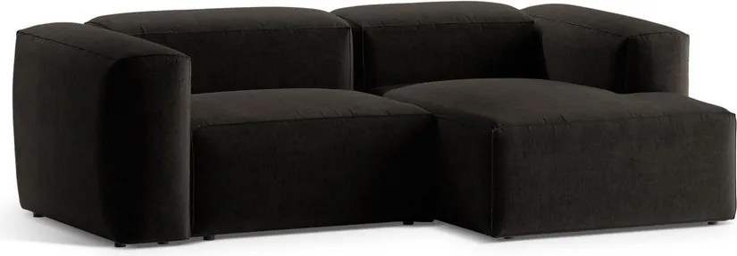 Fekete sarokkanapé (jobb oldali-heverő résszel) Bergamo – Cosmopolitan Design