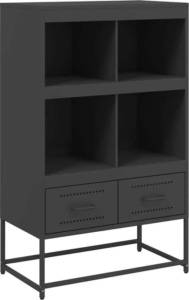 vidaXL fekete acél magasszekrény 68x39x111,5 cm