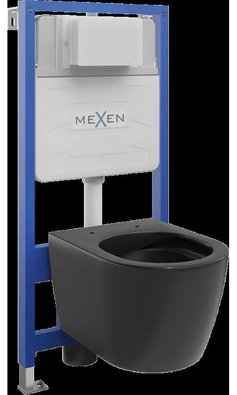 Mexen beépíthető Felix Slim WC váz WC csészével Carmen, Fekete matt - 6103388XX85