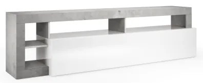 LENOR TV-állvány, fehér/szürke betonhatású