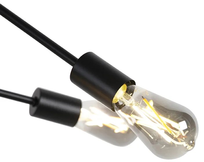 Okos, ipari függőlámpa fekete, 6 db WiFi ST64-es izzóval - Sydney