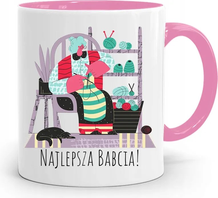 Rózsaszín Bögre Nagymamáknak A Legjobb Nagymama fényképes nyomtatással