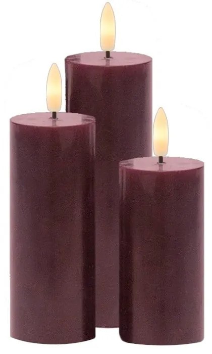 LED gyertya szett 3 db-os (magasság 15 cm) Sille – Sirius