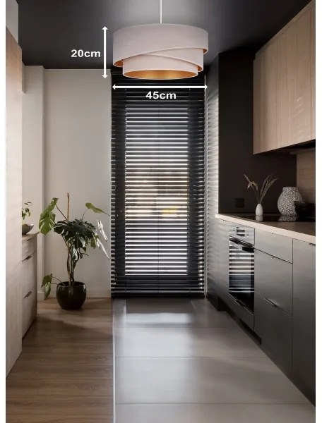 Duolla - Csillár zsinóron KOBO 1xE27/15W/230V átm. 45 cm krémes/arany